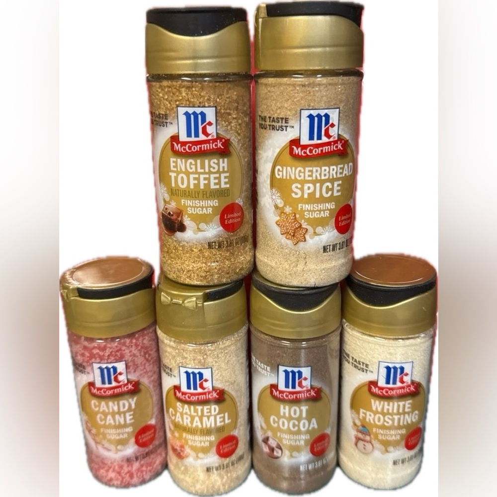 McCormick Finishing Sugar Candy Cane White Frosting Hot Cocoa Gingerbread Toffee
